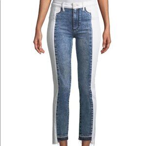 PAIGE Jeans Hoxton Straight Ankle Two Tone Step Raw Hem